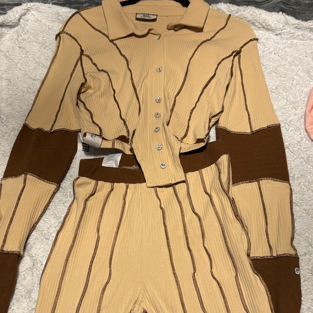 Tan and Brown Two piece set